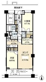 クレッセント国立ディアナプレイス 2階 間取り図