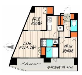 HARUMI FLAG SUN VILLAGE (晴海フラッグ サンヴィレッジ) 12階 間取り図