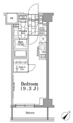 ONE ROOF FLAT TSUKISHIMA (ワンルーフフラット月島) 607 間取り図