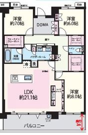 Nisshin Grandpalace茅ヶ崎東海岸 (ニッシングランパレス茅ヶ崎東海岸) 3階 間取り図