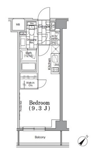 ONE ROOF FLAT TSUKISHIMA (ワンルーフフラット月島) 503 間取り図