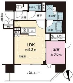ソルティア東京王子 9階 間取り図