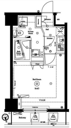 アクサス神楽坂Sta． 8階 間取り図