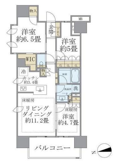 ブリリア三河島ステーションフロント 9階 間取り図