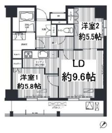 コスモグラン勝どき 402 間取り図