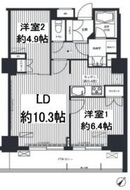 コスモグラン勝どき 404 間取り図