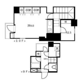 パレステュディオ三番町Ⅱ 9階 間取り図
