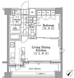 ONE ROOF FLAT TSUKISHIMA (ワンルーフフラット月島) 705 間取り図