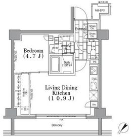 ONE ROOF FLAT TSUKISHIMA (ワンルーフフラット月島) 811 間取り図