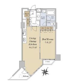 Feel A 渋谷 11階 間取り図