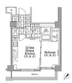 ONE ROOF FLAT TSUKISHIMA (ワンルーフフラット月島) 611 間取り図