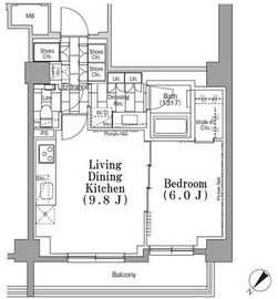 ONE ROOF FLAT TSUKISHIMA (ワンルーフフラット月島) 806 間取り図