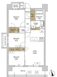 RJRプレシア川口 401 間取り図