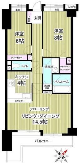 ライオンズマンション乃木坂 4階 間取り図