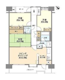 プランヴェールEXサザンウイング 5階 間取り図