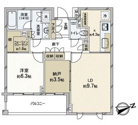 パークコート学芸大学デュアルプレイス 3階 間取り図