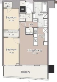 パークタワー晴海 45階 間取り図