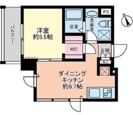 グローリオシェルト新宿山吹町 401 間取り図