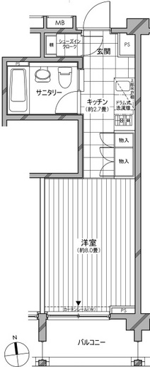 カスタリア麻布十番七面坂 409 間取り図