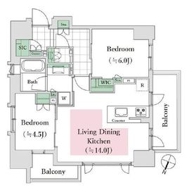 シティハウス南品川 2階 間取り図