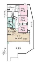 ザ・パークハウス日吉 1階 間取り図
