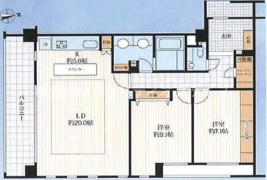 ウェリス麻布狸穴 5階 間取り図