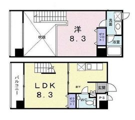 YU-COURT中野坂上 401 間取り図