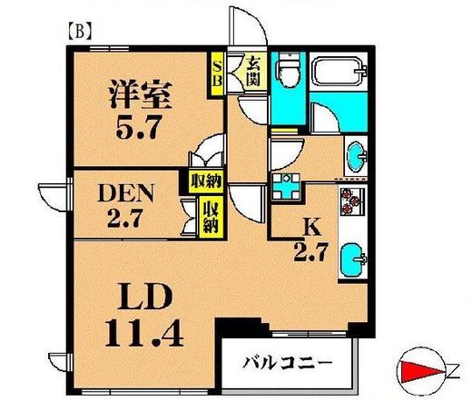 フレンシア玉川田園調布 206 間取り図