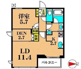 フレンシア玉川田園調布 206 間取り図