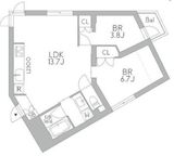 GranDuo梅ヶ丘 401 間取り図