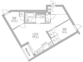 GranDuo梅ヶ丘 402 間取り図