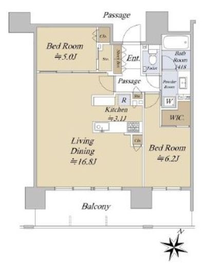 シティタワー千住大橋 36階 間取り図