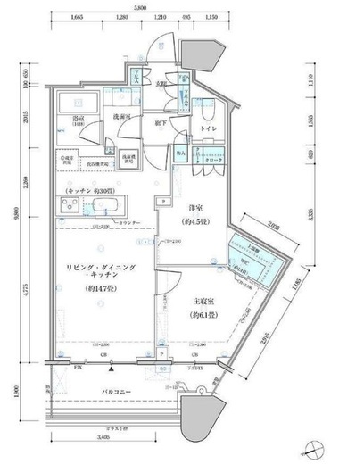 パークタワー勝どきミッド/サウス 10階 間取り図