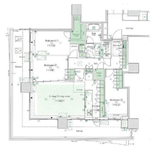 HARUMI FLAG SKYDUO PARK VILLAGE (晴海フラッグ スカイデュオ パークヴィレッジ) 9階 間取り図
