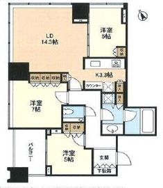 シティタワー麻布十番 8階 間取り図