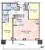 HARUMI FLAG SKYDUO SUN VILLAGE (晴海フラッグ スカイデュオ サンヴィレッジ) 33階 間取り図