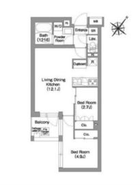 コンフォリア・リヴ渋谷本町 306 間取り図