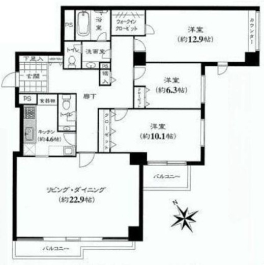 目白ガーデンハイツ 7階 間取り図