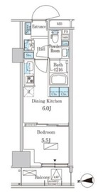 パークアクシス品川天王洲アイル 615 間取り図