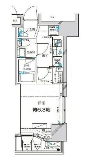 ディアレイシャス横浜WEST 1102 間取り図