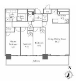 パークタワー西新宿 39階 間取り図
