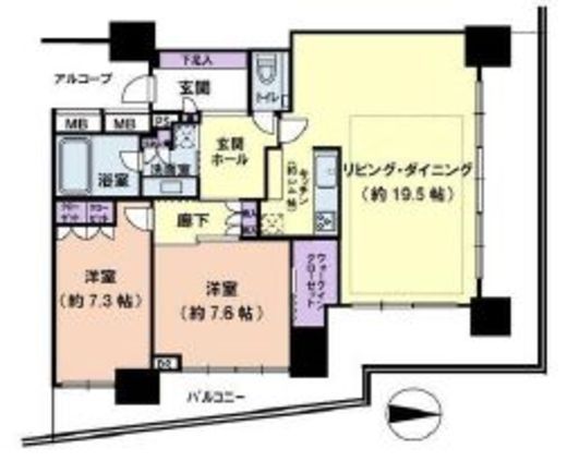 クレッセント川崎タワー 8階 間取り図