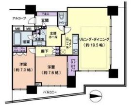 クレッセント川崎タワー 8階 間取り図