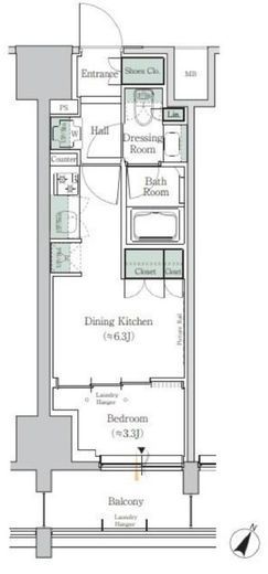 ONE ROOF RESIDENCE TAMACHI (ワンルーフレジデンス田町) 813 間取り図