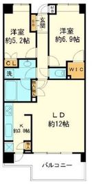 グローリオ目黒不動前 2階 間取り図