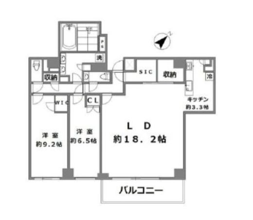 ウエリス代官山猿楽町テラス 2階 間取り図