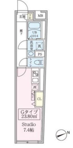 スカイコートリュクス品川大崎 401 間取り図