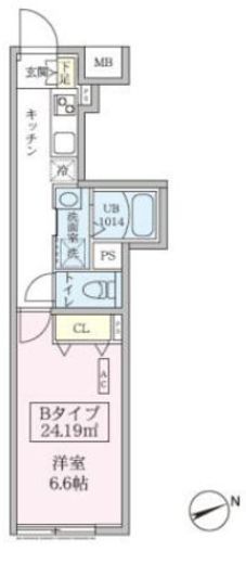 スカイコートリュクス品川大崎 202 間取り図