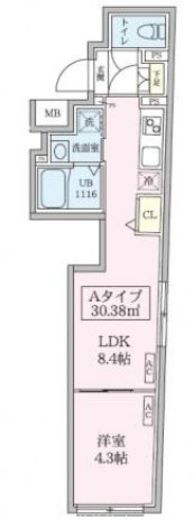 スカイコートリュクス品川大崎 101 間取り図