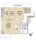 クレストコート旗の台 503 間取り図